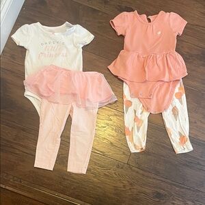 Carters Baby Girl's Pink and White Outfit Sets